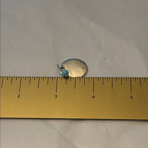 James Very Rare disc charm Pendant with turquoise Blue bead - Picture 4 of 5